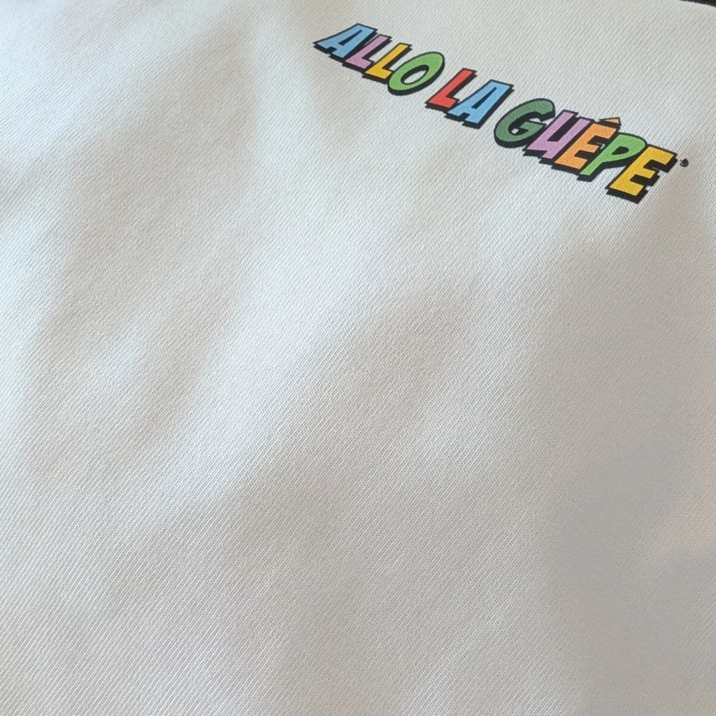 vue rapprochée du tshirt allo la guêpe